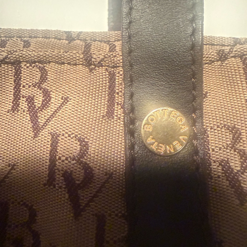 Bottega Veneta Brown Monogram Canvas Tote with Dark Brown Straps - Picture 7 of 7